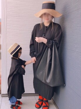 シャツワンピースを使った 親子コーデ の人気ファッションコーディネート Wear
