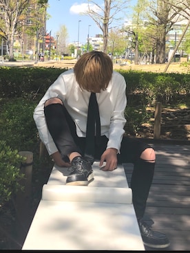 「Port（ポート）のアイテム（フォーマルスーツ/小物）」を使った、onachery さん（メンズ・166cm）の春コーディネート