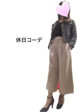 「FREE'S MART（フリーズマート）のアイテム（デニムジャケット）」を使った、くるみさん（レディース・152cm）の秋コーディネート