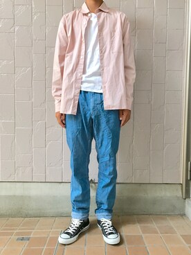 「UU（ユニクロ　アンダーカバー）のアイテム（パンツ）」を使った、いのうえさん（メンズ・169cm）の夏コーディネート