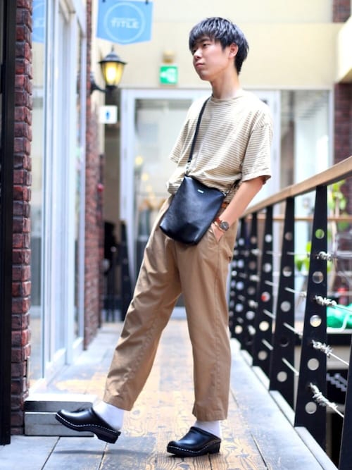 よっシー使用「Steven Alan（＜Steven Alan＞ LIGHT HI-DENS BORDER SHORT SLEEVE TEE-BOX /Tシャツ）」的時尚穿搭