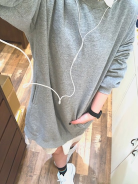 「スウェットワンピース」｜「アイテム（シャツワンピース）」を使った、あおいさん（レディース・159cm）の冬コーディネート