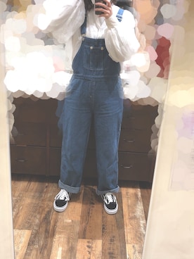 「SpRay（スプレイ）のアイテム（オールインワン・サロペット）」を使った、あおいさん（レディース・159cm）の春コーディネート