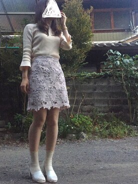 「Supreme.La.La.（シュープリームララ）のアイテム（ニット/セーター）」を使った、natsuさん（レディース・160cm）の秋コーディネート