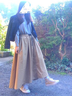 natsuさんの「タックギャザーロングスカート」を使ったコーディネート