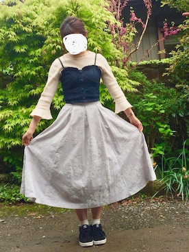 「Supreme.La.La.（シュープリームララ）のアイテム（トップス）」を使った、natsuさん（レディース・160cm）の春コーディネート