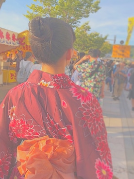 「アレンジ」｜「アイテム（浴衣）」を使った、nanakoさん（レディース・158cm）の夏コーディネート