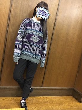 「ノスタルジア」｜「アイテム（ニット/セーター）」を使った、Marikoさん（レディース・163cm）の冬コーディネート
