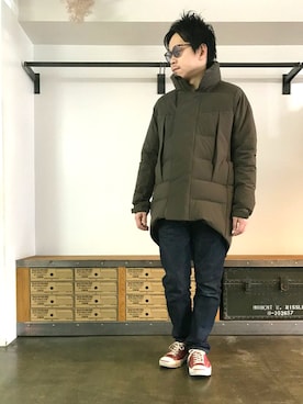 「adsr」｜「アイテム（ダウンジャケット/コート）」を使った、JIMAさん（メンズ・170cm）の冬コーディネート