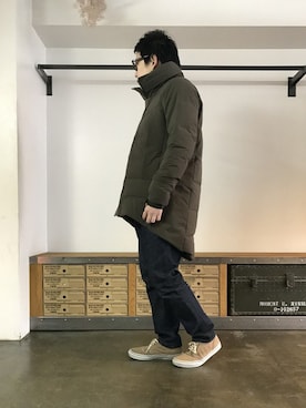 「BEDWIN & THE HEARTBREAKERS」｜「アイテム（ダウンジャケット/コート）」を使った、JIMAさん（メンズ・170cm）の冬コーディネート