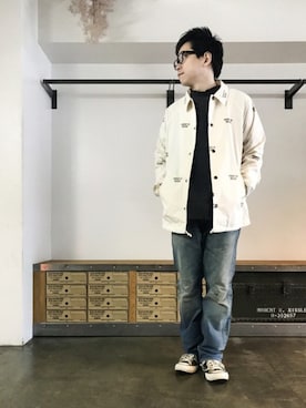 「アイテム（ブルゾン）」を使った、JIMAさん（メンズ・170cm・30代）の冬コーディネート