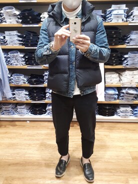 ダウンベストを使った デニムジャケット の人気ファッションコーディネート 年齢 45歳 49歳 Wear