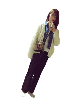 「大晦日」｜「アイテム（デニムジャケット）」を使った、シュクさん（レディース・169cm）の冬コーディネート