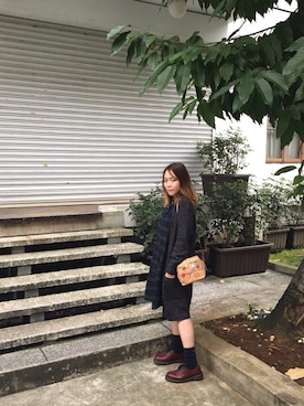 「Sunnyday」｜「アイテム（シャツワンピース）」を使った、腳翠娜さん（レディース・165cm）の冬コーディネート