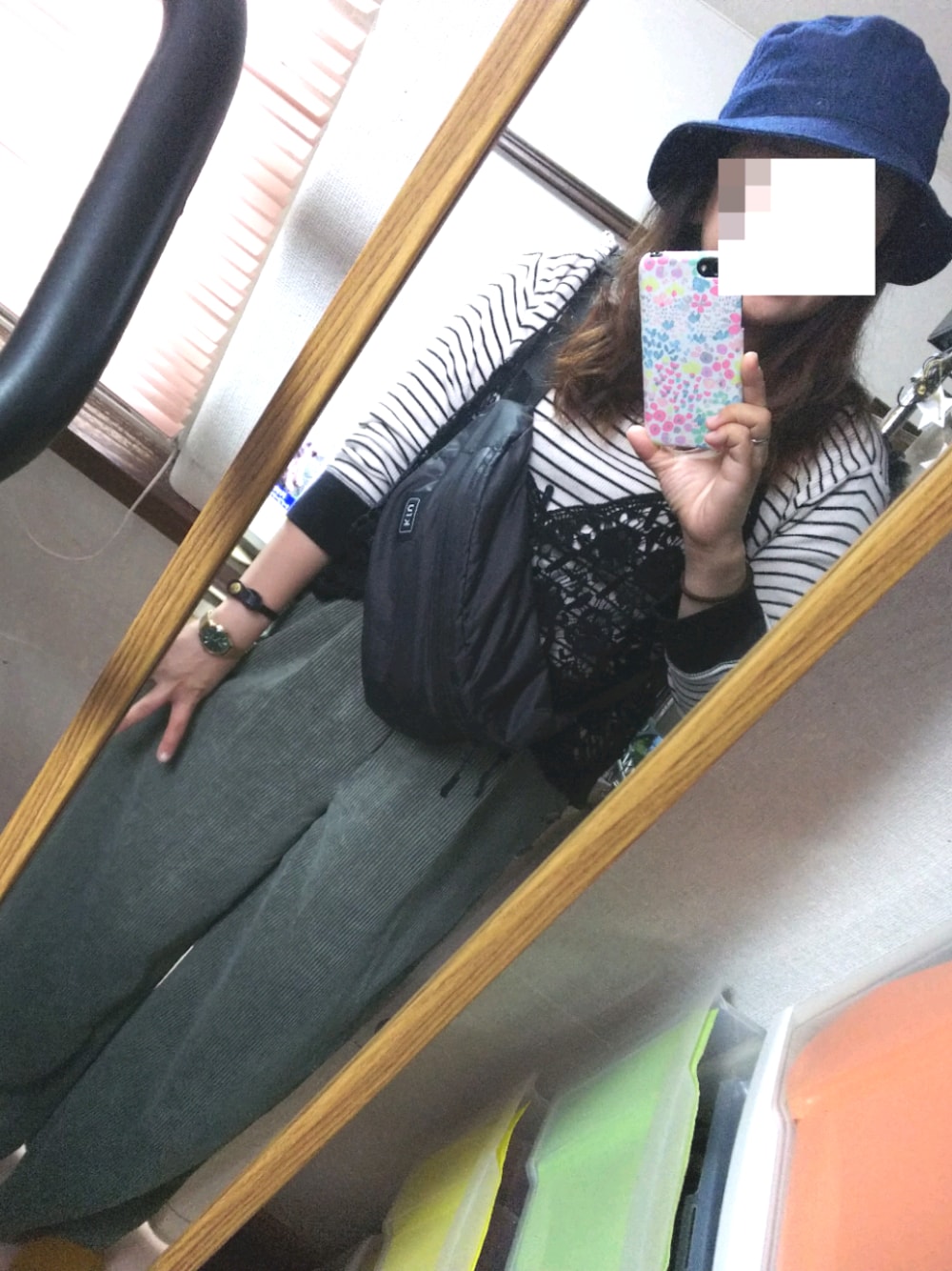 「大きいサイズ、しまむら、ぽっちゃり、女子会」｜「しまむらのアイテム（パンツ、グリーン系）」を使った、もーちゃんさん（レディース・157cm）の秋コーディネートの1枚目の写真