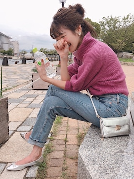 「ROYAL PARTY（ロイヤルパーティー）のキャンディーニット（ニット/セーター）」を使った、kannaさん（レディース・161cm）の秋コーディネート
