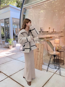「Ungrid（アングリッド）のアイテム（ムートンコート）」を使った、kannaさん（レディース・162cm）の秋コーディネート