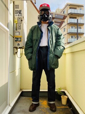 ダウンジャケット コートを使った ガスマスク の人気ファッションコーディネート Wear