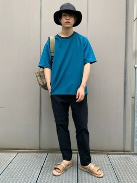 青tシャツ のメンズ人気ファッションコーディネート Wear