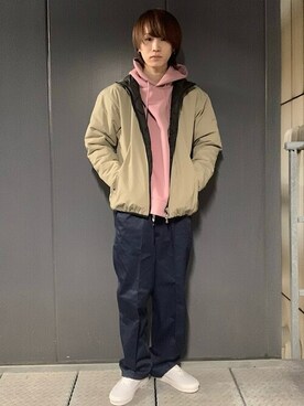 ダウンジャケット コートを使った ネイビー のメンズ人気ファッションコーディネート Wear