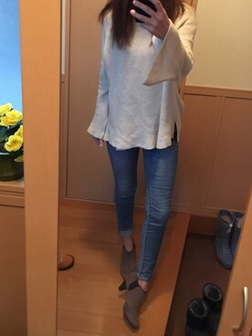 「grove（グローブ）のアイテム（ブーティ）」を使った、Sさん（レディース・165cm）の冬コーディネート