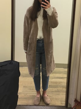 「Right-on（ライトオン）のアイテム（ノーカラージャケット）」を使った、Sさん（レディース・165cm）の冬コーディネート