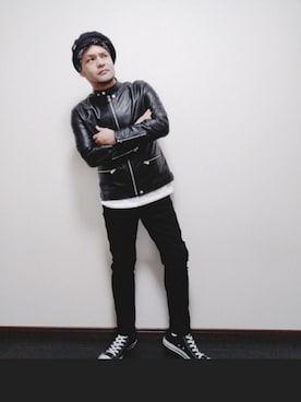 「RED KAP（レッドキャップ）のアイテム（Tシャツ/カットソー）」を使った、Yu-yaさん（メンズ・177cm）の冬コーディネート