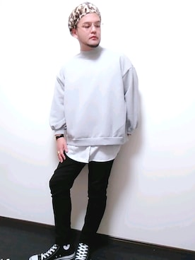 「レディース」｜「アイテム（スウェット）」を使った、Yu-yaさん（メンズ・177cm）の冬コーディネート