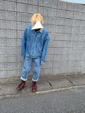 「TOMMY HILFIGER（トミーヒルフィガー）のアイテム（デニムジャケット）」を使った、りさん（メンズ・163cm）の冬コーディネート