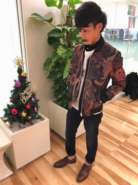 「Paul Smith（ポールスミス）のアイテム（MA-1）」を使った、Hiroさん（メンズ・165cm）の冬コーディネート