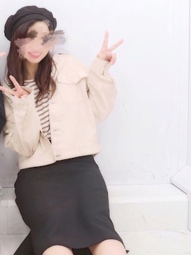 「GRL（グレイル）のアイテム（デニムジャケット）」を使った、‎⋆piri⋆さん（レディース・160cm）の春コーディネート