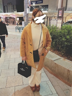 「PUNYUS（プニュズ）のアイテム（ダッフルコート）」を使った、ちぃちゃんさん（レディース・169cm）の冬コーディネート