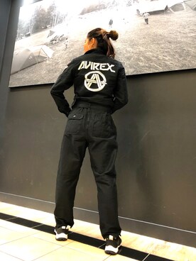 「AVIREX（アヴィレックス）のアイテム（つなぎ/オールインワン）」を使った、ひかごじさん（レディース・163cm）の夏コーディネート