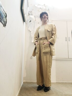 「Johnbull Private labo（ジョンブルプライベートラボ）のアイテム（その他アウター）」を使った、Lunaさん（レディース・160cm）の春コーディネート