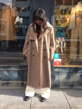 「Johnbull Private labo（ジョンブルプライベートラボ）のアイテム（トレンチコート）」を使った、Lunaさん（レディース・160cm）の秋コーディネート