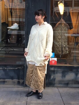 「Johnbull Private labo（ジョンブルプライベートラボ）のアイテム（スカート）」を使った、Lunaさん（レディース・160cm）の秋コーディネート