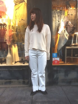 「インディゴデニム」｜Lunaさん（レディース・160cm）の冬コーディネート