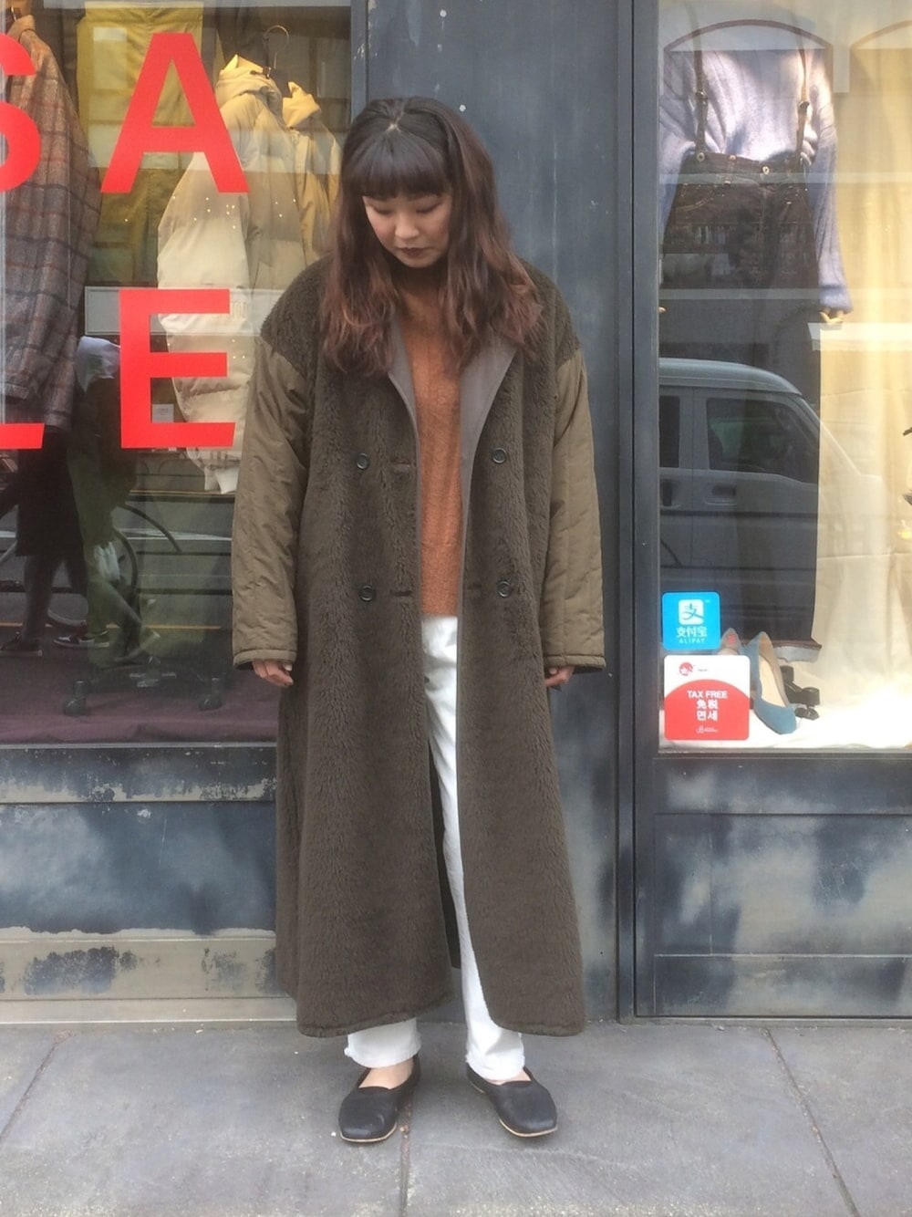 CLANE クラネ　2WAYリバーシブル　ミリタリー　ロングボアコート　ブラウン CLANE（クラネ）の「【CLANE(クラネ)】2WAYリバーシブル袖キルティング