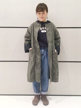 「TOBILA（トビラ）のアイテム（ノーカラージャケット）」を使った、キョウコさん（レディース・160cm）の春コーディネート