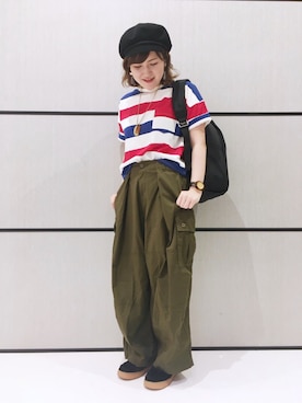 「CALINER（カリネ）のアイテム」を使った、キョウコさん（レディース・160cm）の春コーディネート