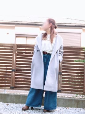 「reca（レカ）のアイテム（チェスターコート）」を使った、豆つぶさん（レディース・150cm）の冬コーディネート