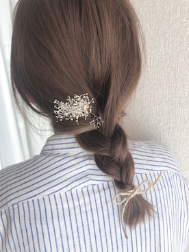 「アイテム（ピアス（両耳用））」を使った、豆つぶさん（レディース・150cm・40代）の春コーディネート
