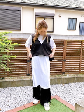 「アイテム（ピアス（両耳用））」を使った、豆つぶさん（レディース・150cm・40代）の春コーディネート