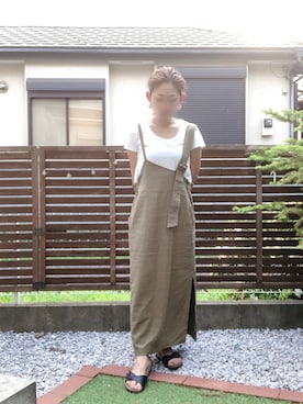 「w closet」｜「アイテム（ジャンパースカート）」を使った、豆つぶさん（レディース・150cm）の夏コーディネート