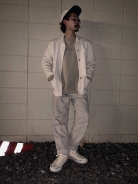 「MANASTASH（マナスタッシュ）のアイテム（キャップ）」を使った、おいちゃんさん（メンズ・170cm）の春コーディネート
