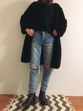 「GORGE（ゴージ）のアイテム（シューズ）」を使った、na◡̈さん（レディース・160cm）の冬コーディネート