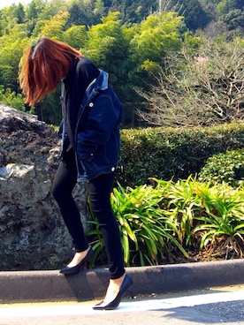 「BACKS（バックス）のアイテム（ジャケット/アウター）」を使った、宮澤茜さん（レディース・152cm）の春コーディネート
