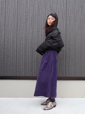 「BACKS（バックス）のアイテム（ジャケット/アウター）」を使った、宮澤茜さん（レディース・152cm）の秋コーディネート