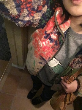 「チャイハネ（チャイハネ）のアイテム（ブルゾン）」を使った、meiさん（レディース・152cm）の冬コーディネート