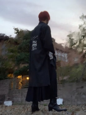 「Yohji Yamamoto（ヨウジヤマモト）のアイテム（フォーマルスーツ/小物）」を使った、螢さん（メンズ・172cm）の秋コーディネート